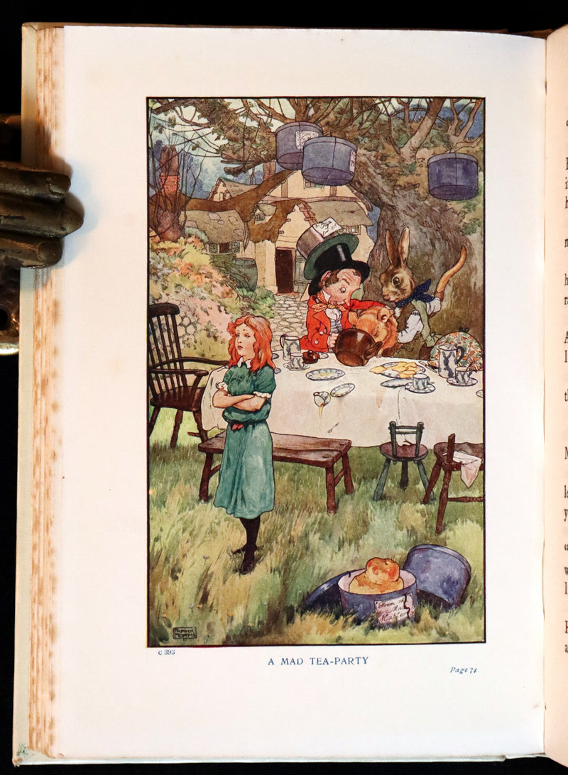 1920 Rare Book - Alice's Adventures in Wonderland Illustrated in color by Frank Adams.