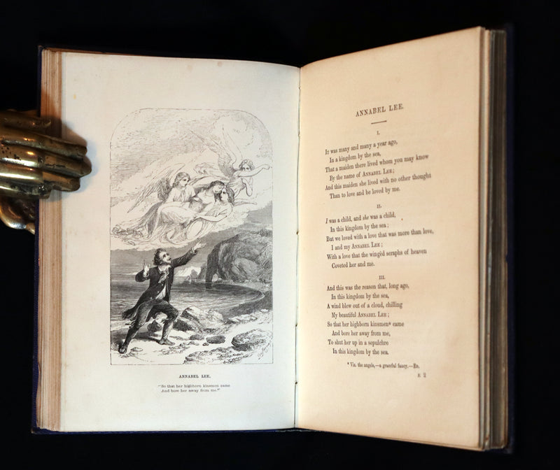 1852 Rare Illustrated Book - The Poetical Works of EDGAR ALLAN POE with a notice of his Life and Genius.