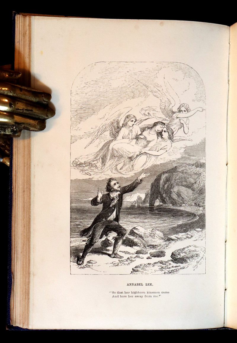1852 Rare Illustrated Book - The Poetical Works of EDGAR ALLAN POE with a notice of his Life and Genius.