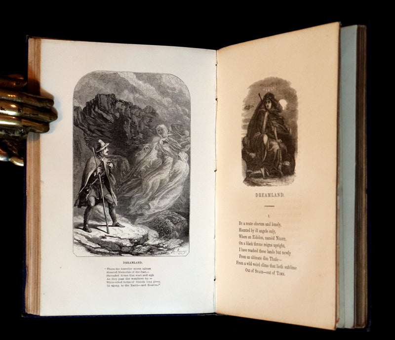 1852 Rare Illustrated Book - The Poetical Works of EDGAR ALLAN POE with a notice of his Life and Genius.