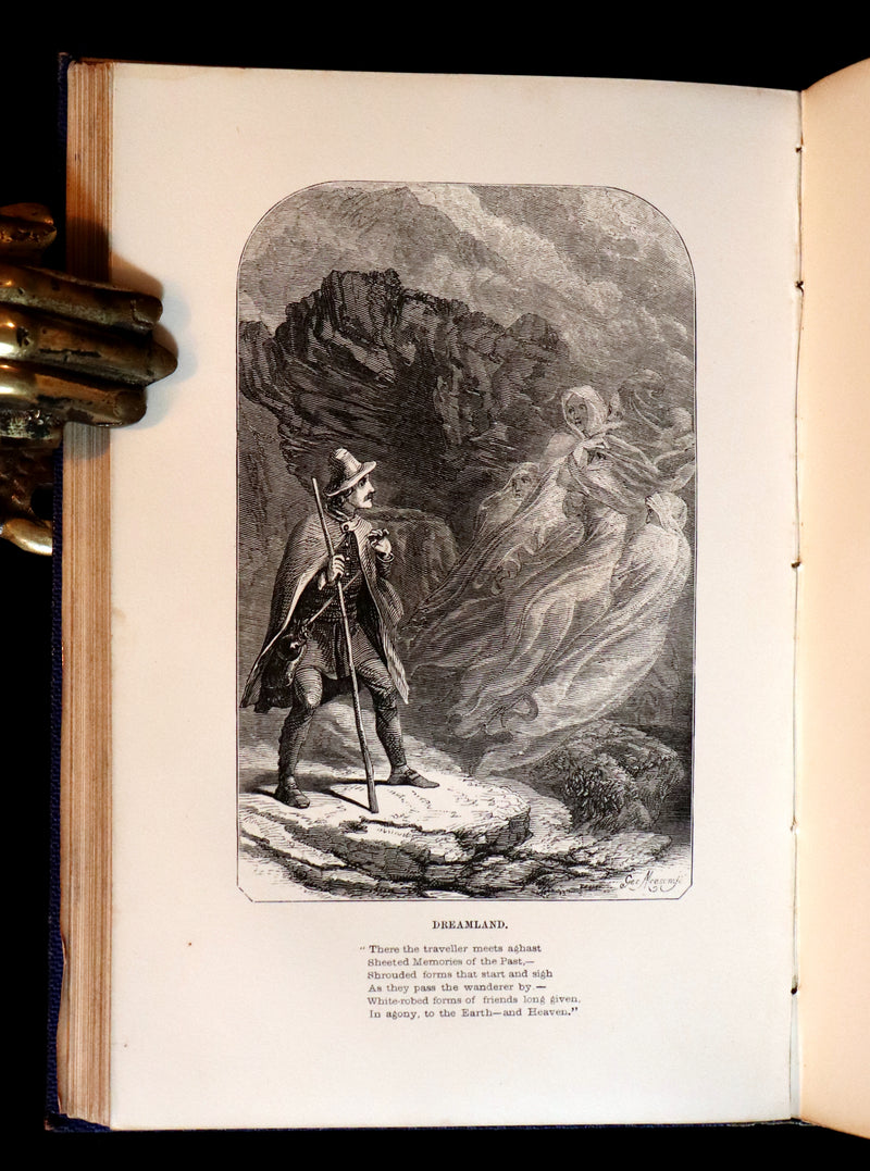 1852 Rare Illustrated Book - The Poetical Works of EDGAR ALLAN POE with a notice of his Life and Genius.