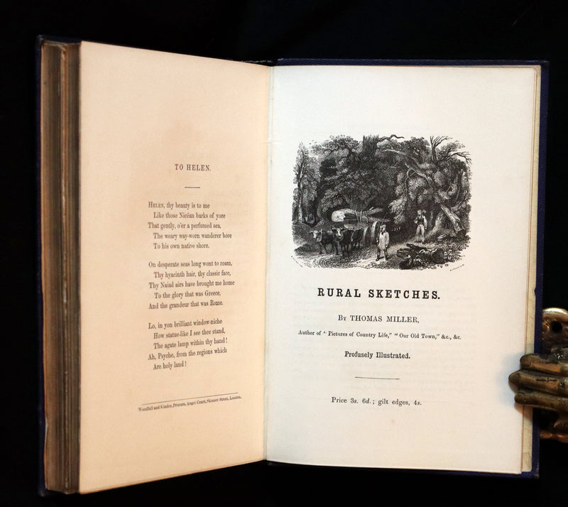1852 Rare Illustrated Book - The Poetical Works of EDGAR ALLAN POE with a notice of his Life and Genius.