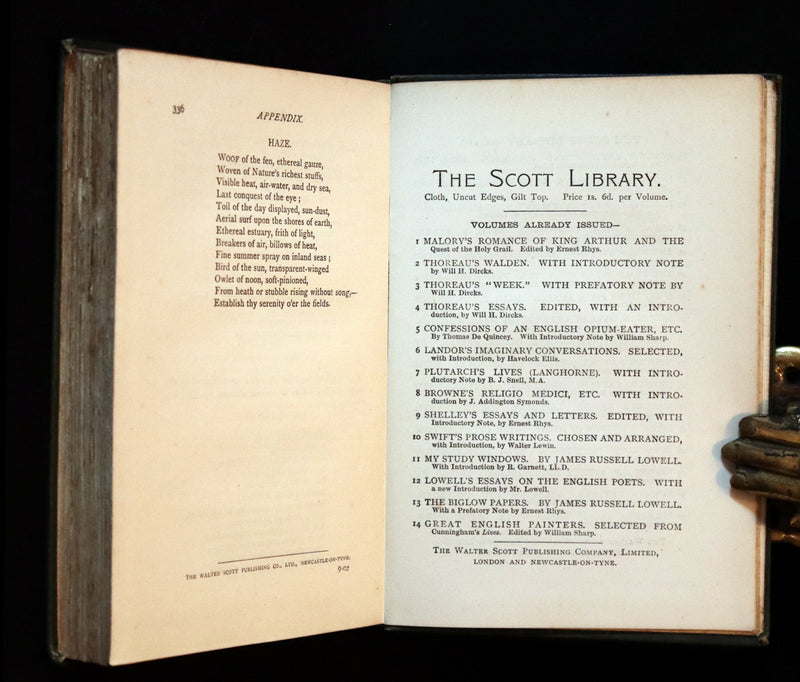 1886 Rare Victorian Book - WALDEN by Henry David THOREAU With Introductory Note by Will H. Dircks.