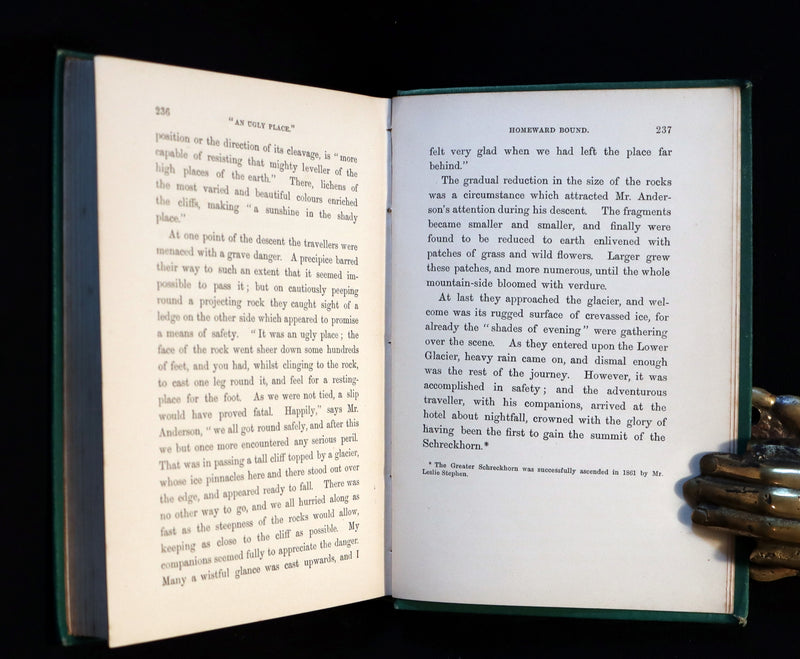 1881 Scarce Victorian Book - Alpine Climbing - Narratives of Recent Ascents of Summits of the Alps. Copy of British mountaineer Frederick Gardiner.