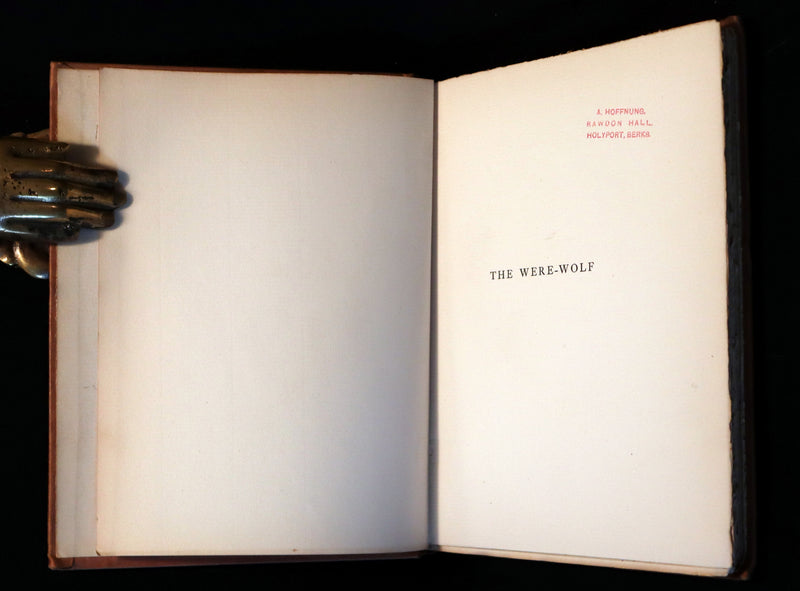 1896 Rare First Edition Book on Werewolves - THE WERE-WOLF by Clemence Housman.