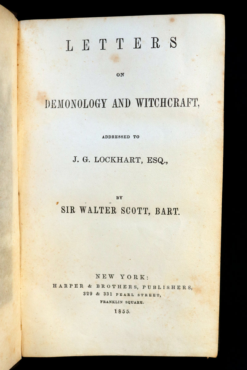 1855 Rare Book - Letters on Demonology and Witchcraft - WITCHES & FAIRIES by Walter Scott.
