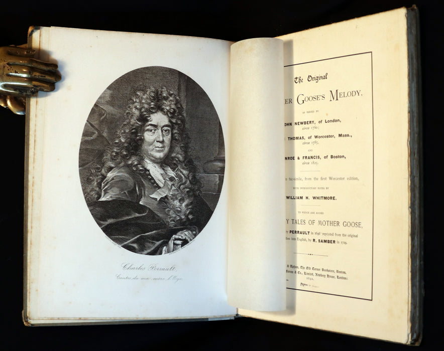 1892 Scarce Book - The Original MOTHER GOOSE's Melody & FAIRY TALES reproduced in Fac-simile.