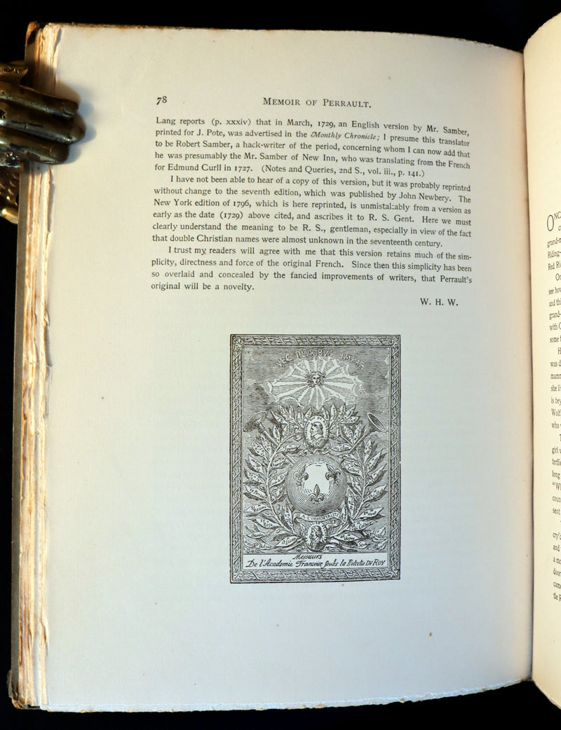 1892 Scarce Book - The Original MOTHER GOOSE's Melody & FAIRY TALES reproduced in Fac-simile.