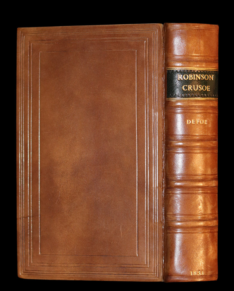 1831 Rare Book bound by Bayntun - THE LIFE & ADVENTURES OF ROBINSON CRUSOE. Illustrated.