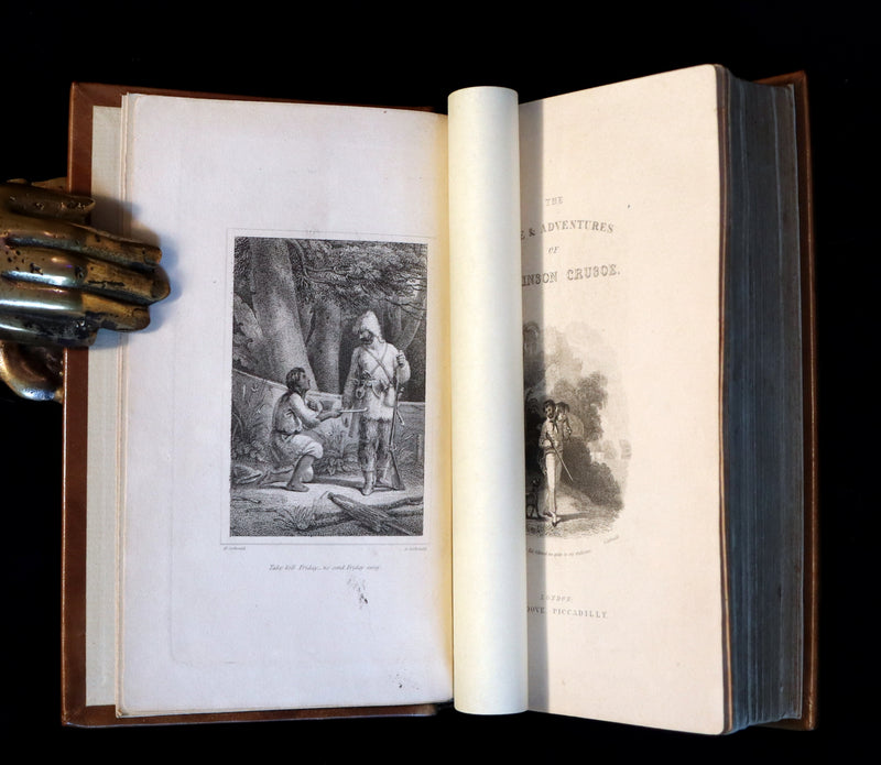 1831 Rare Book bound by Bayntun - THE LIFE & ADVENTURES OF ROBINSON CRUSOE. Illustrated.