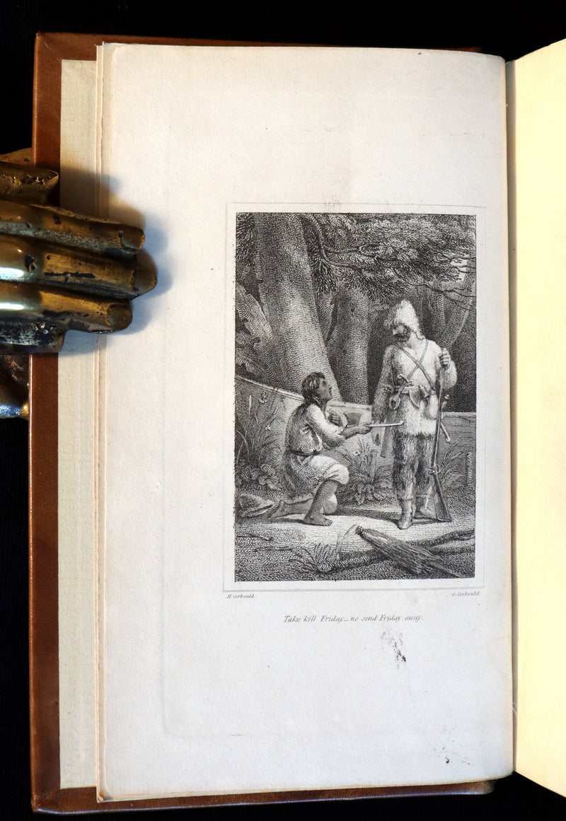 1831 Rare Book bound by Bayntun - THE LIFE & ADVENTURES OF ROBINSON CRUSOE. Illustrated.