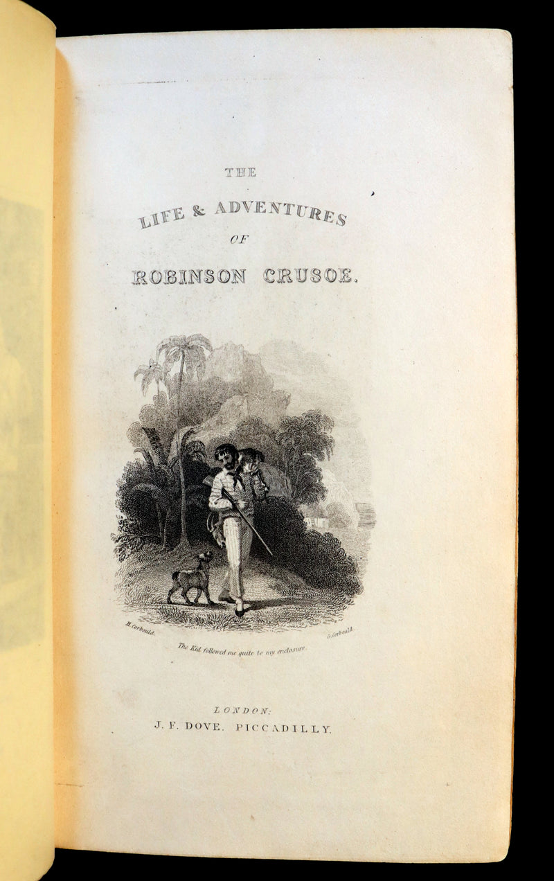 1831 Rare Book bound by Bayntun - THE LIFE & ADVENTURES OF ROBINSON CRUSOE. Illustrated.