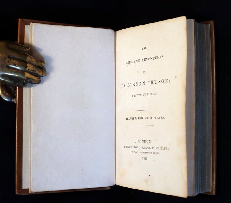 1831 Rare Book bound by Bayntun - THE LIFE & ADVENTURES OF ROBINSON CRUSOE. Illustrated.