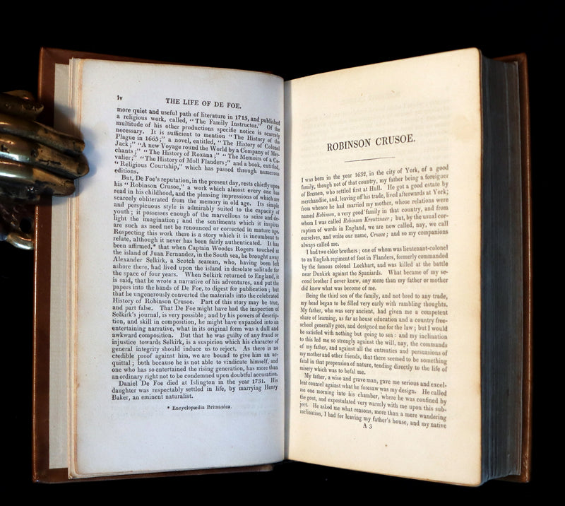 1831 Rare Book bound by Bayntun - THE LIFE & ADVENTURES OF ROBINSON CRUSOE. Illustrated.