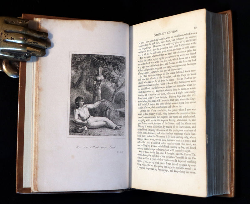 1831 Rare Book bound by Bayntun - THE LIFE & ADVENTURES OF ROBINSON CRUSOE. Illustrated.