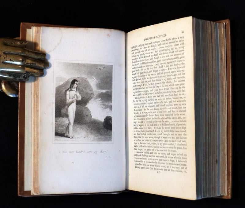 1831 Rare Book bound by Bayntun - THE LIFE & ADVENTURES OF ROBINSON CRUSOE. Illustrated.