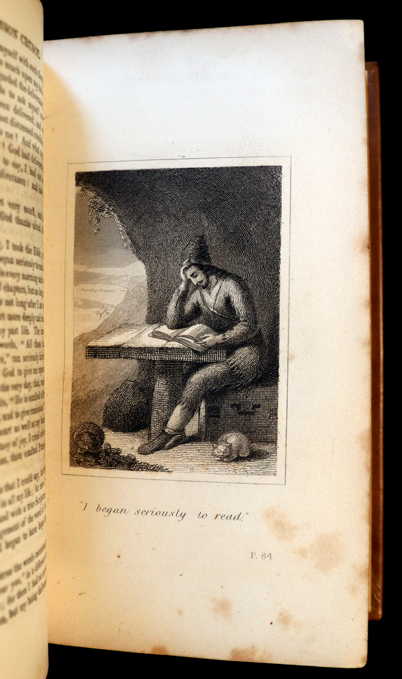 1831 Rare Book bound by Bayntun - THE LIFE & ADVENTURES OF ROBINSON CRUSOE. Illustrated.