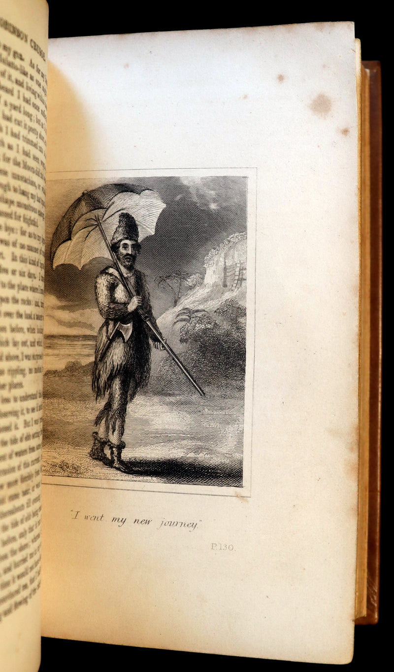 1831 Rare Book bound by Bayntun - THE LIFE & ADVENTURES OF ROBINSON CRUSOE. Illustrated.