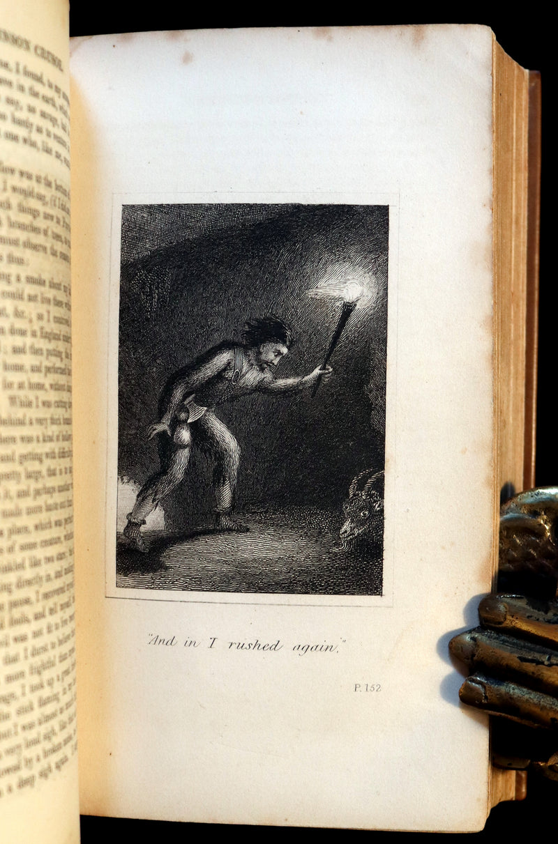 1831 Rare Book bound by Bayntun - THE LIFE & ADVENTURES OF ROBINSON CRUSOE. Illustrated.