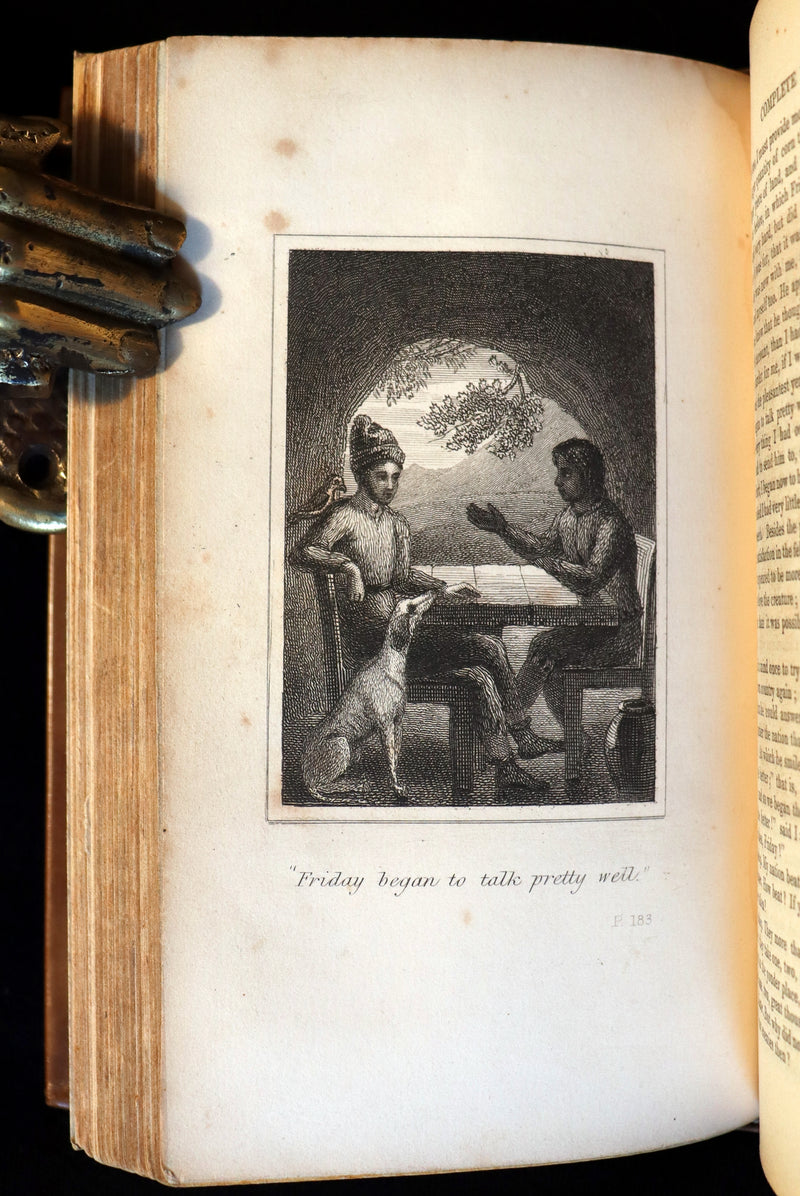 1831 Rare Book bound by Bayntun - THE LIFE & ADVENTURES OF ROBINSON CRUSOE. Illustrated.