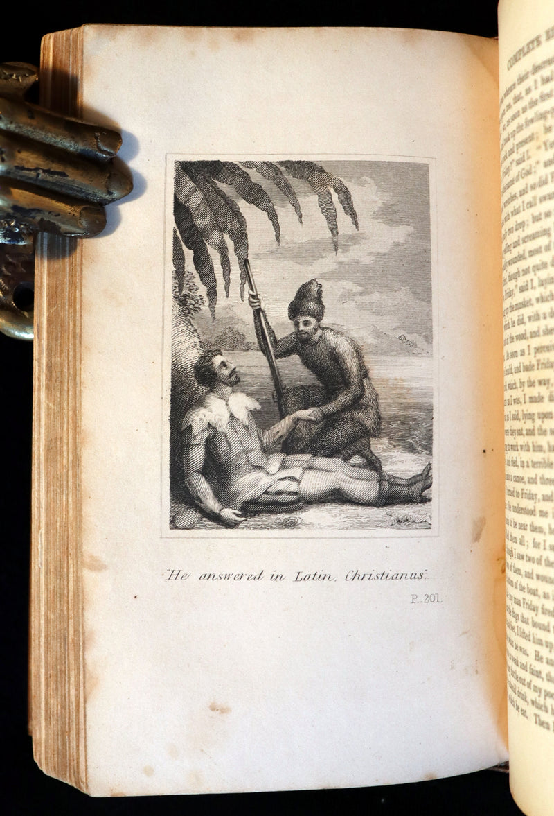 1831 Rare Book bound by Bayntun - THE LIFE & ADVENTURES OF ROBINSON CRUSOE. Illustrated.