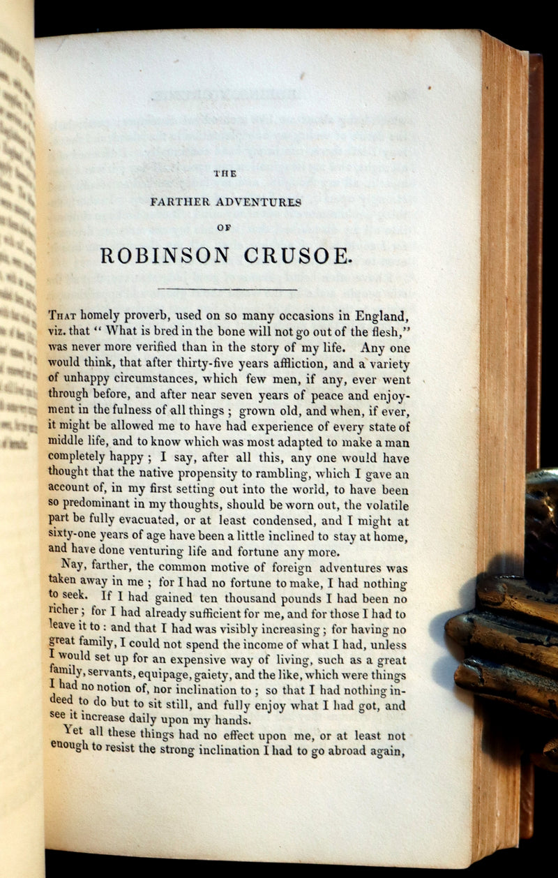 1831 Rare Book bound by Bayntun - THE LIFE & ADVENTURES OF ROBINSON CRUSOE. Illustrated.