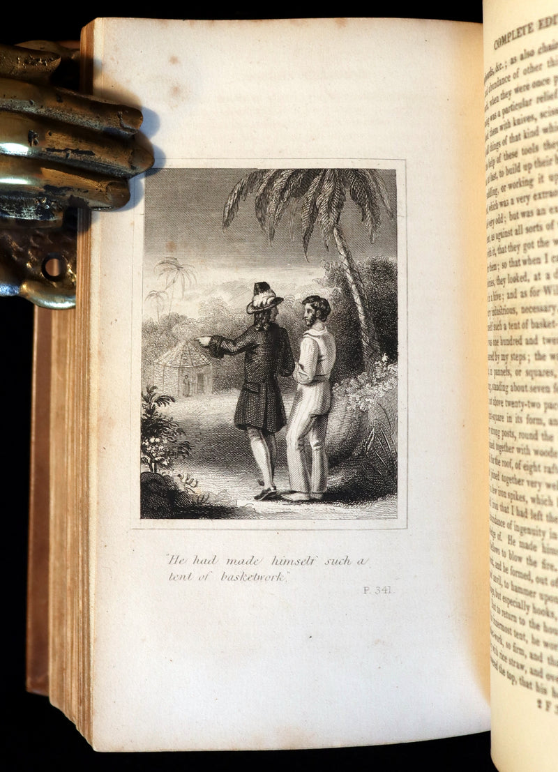 1831 Rare Book bound by Bayntun - THE LIFE & ADVENTURES OF ROBINSON CRUSOE. Illustrated.