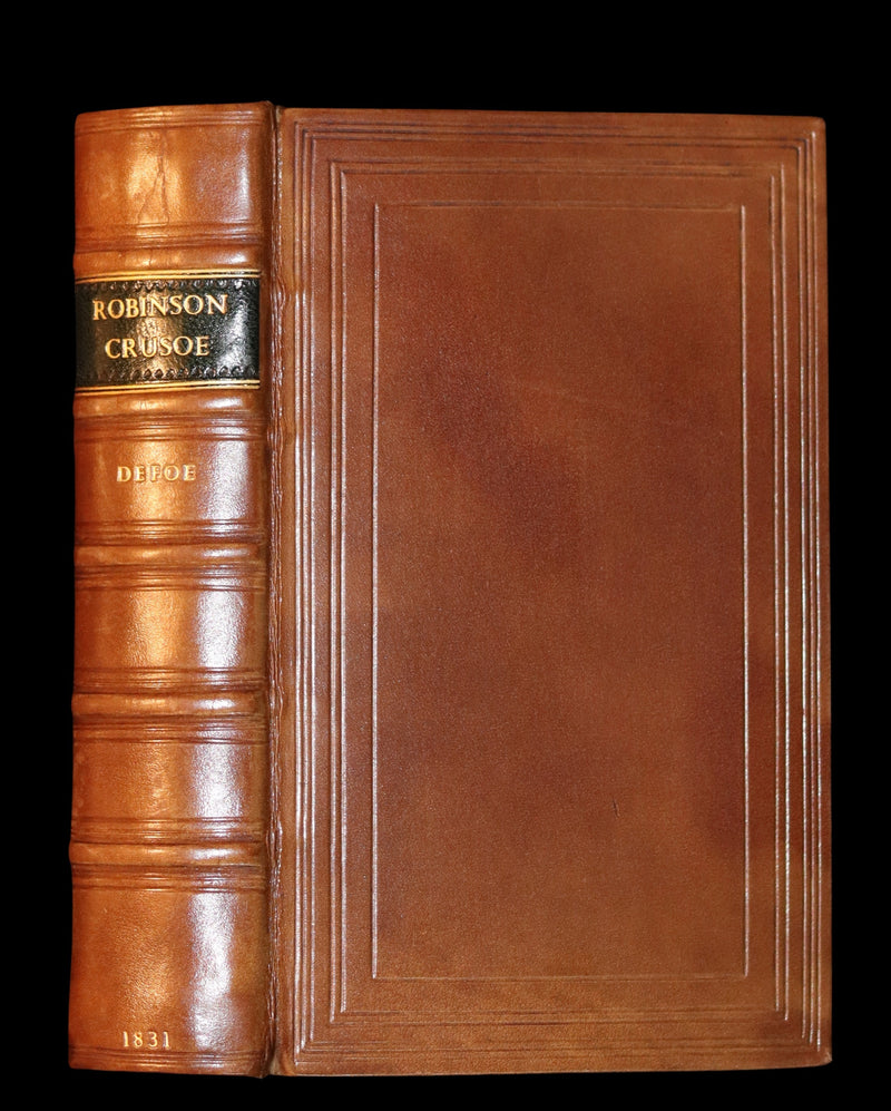 1831 Rare Book bound by Bayntun - THE LIFE & ADVENTURES OF ROBINSON CRUSOE. Illustrated.