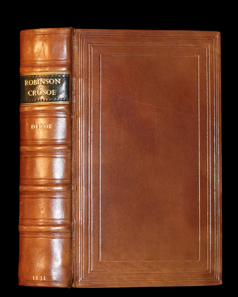 1831 Rare Book bound by Bayntun - THE LIFE & ADVENTURES OF ROBINSON CRUSOE. Illustrated.