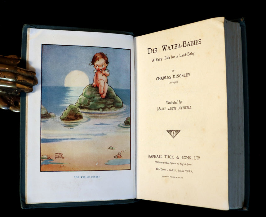 1920 Rare Book - Water-Babies, Fairy Tale for a Land-Baby Illustrated by Mabel Lucie Attwell.