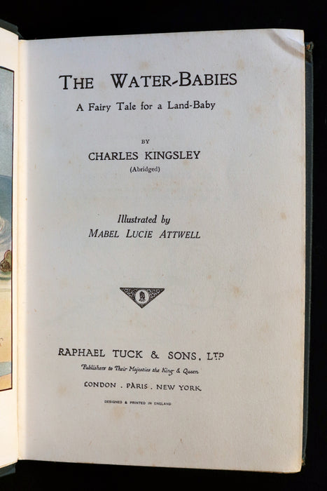 1920 Rare Book - Water-Babies, Fairy Tale for a Land-Baby Illustrated by Mabel Lucie Attwell.