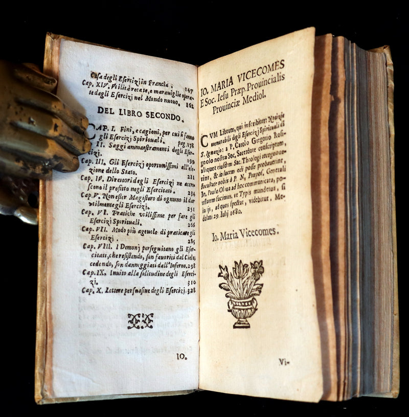 1699 Rare Italian Vellum Book - The Spiritual Exercises of St. Ignatius founder of the Society of Jesus (Jesuits).