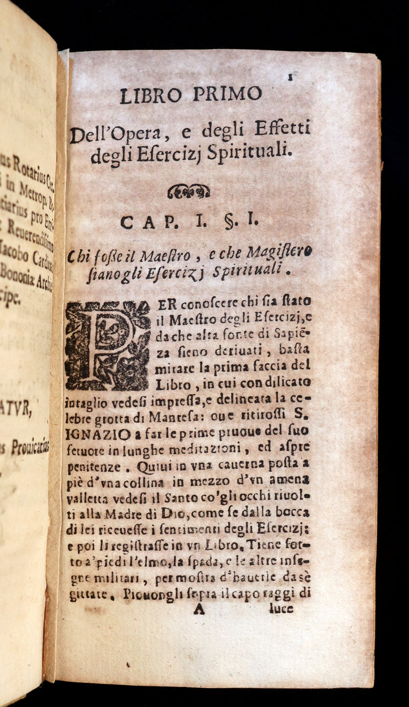 1699 Rare Italian Vellum Book - The Spiritual Exercises of St. Ignatius founder of the Society of Jesus (Jesuits).