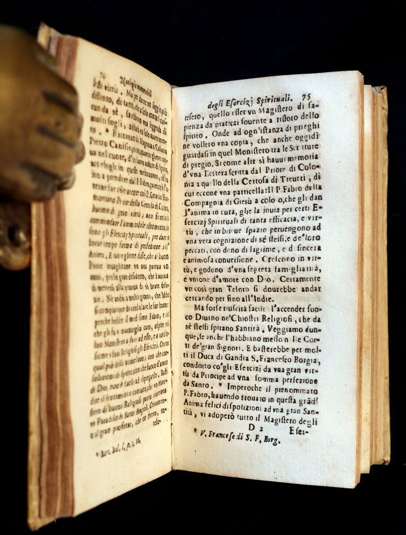 1699 Rare Italian Vellum Book - The Spiritual Exercises of St. Ignatius founder of the Society of Jesus (Jesuits).