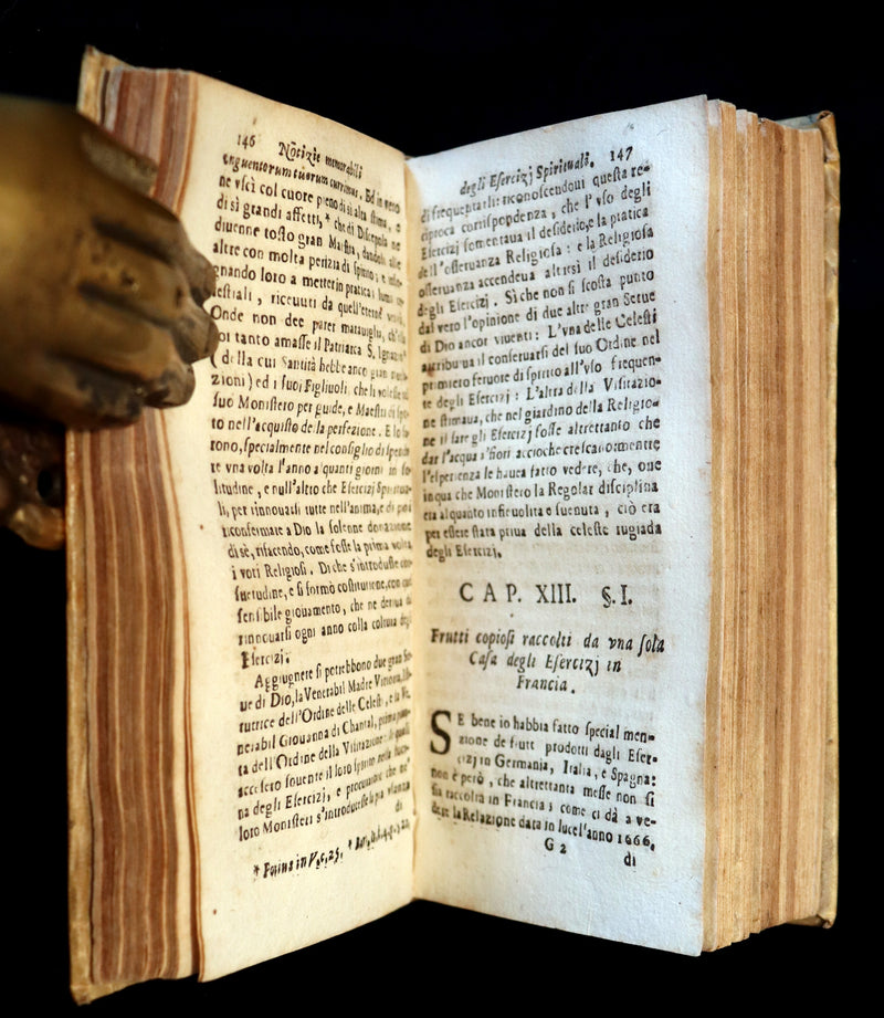 1699 Rare Italian Vellum Book - The Spiritual Exercises of St. Ignatius founder of the Society of Jesus (Jesuits).