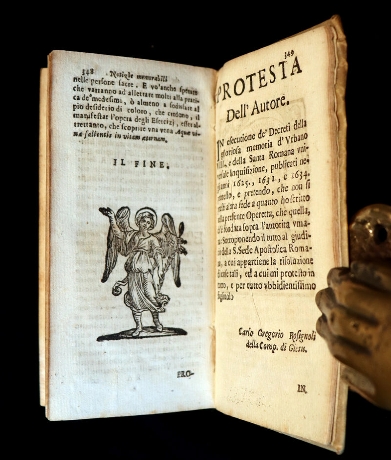 1699 Rare Italian Vellum Book - The Spiritual Exercises of St. Ignatius founder of the Society of Jesus (Jesuits).