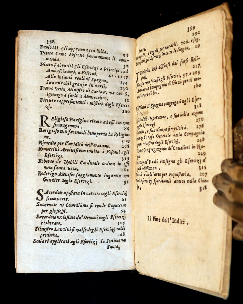 1699 Rare Italian Vellum Book - The Spiritual Exercises of St. Ignatius founder of the Society of Jesus (Jesuits).