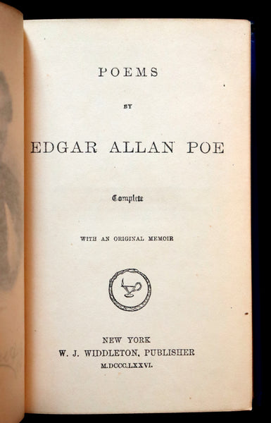 1876 Rare Victorian Book - Poems by Edgar Allan POE (The Raven, Lenore, Ulalume, ...)