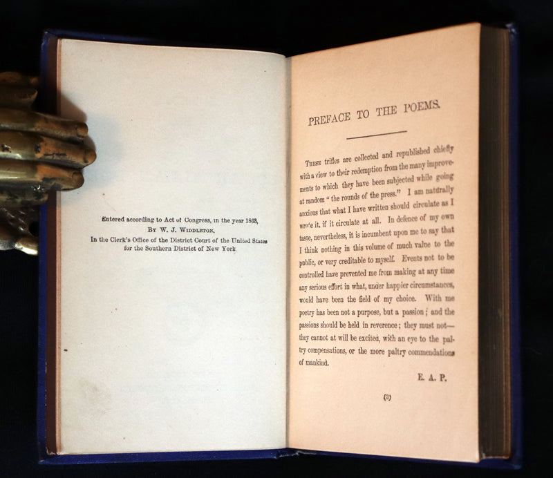 1876 Rare Victorian Book - Poems by Edgar Allan POE (The Raven, Lenore, Ulalume, ...)