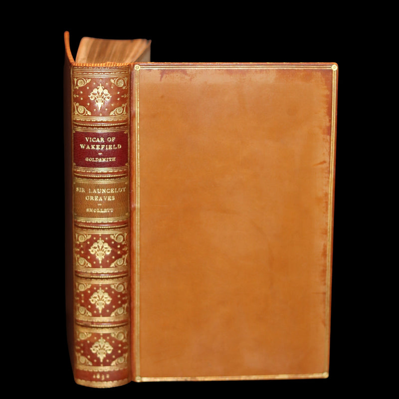 1832 Rare books bound in one by Morrell - Sir Launcelot Greaves & The Vicar of Wakefield illustrated by Cruikshank. 1stED.