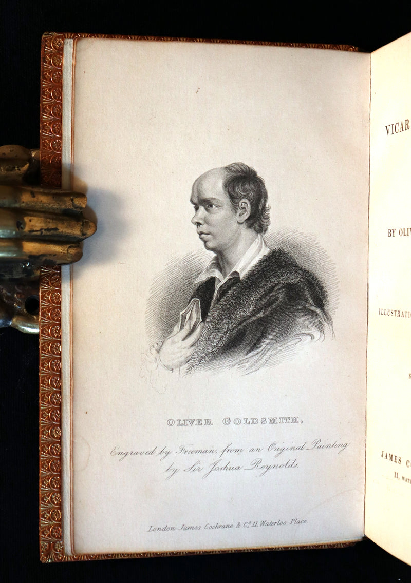 1832 Rare books bound in one by Morrell - Sir Launcelot Greaves & The Vicar of Wakefield illustrated by Cruikshank. 1stED.