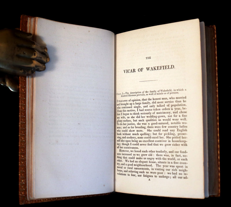 1832 Rare books bound in one by Morrell - Sir Launcelot Greaves & The Vicar of Wakefield illustrated by Cruikshank. 1stED.