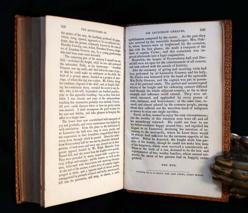 1832 Rare books bound in one by Morrell - Sir Launcelot Greaves & The Vicar of Wakefield illustrated by Cruikshank. 1stED.