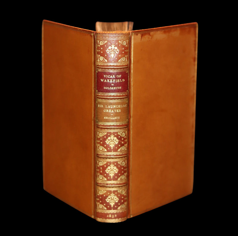 1832 Rare books bound in one by Morrell - Sir Launcelot Greaves & The Vicar of Wakefield illustrated by Cruikshank. 1stED.
