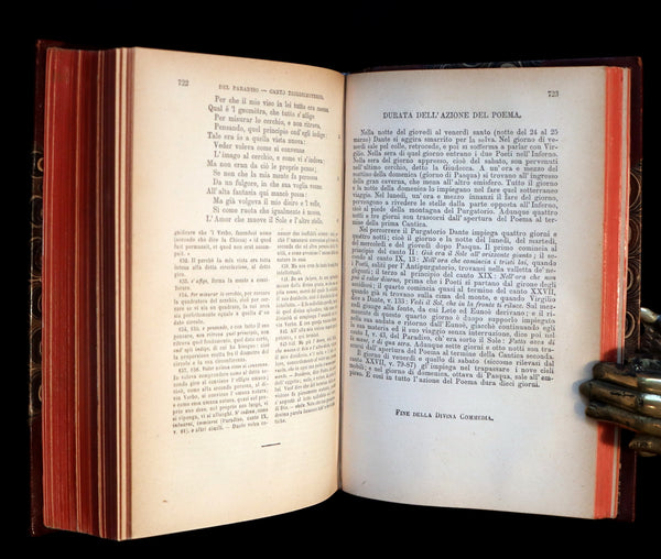 1889 Rare Italian Book - La Divina Commedia di DANTE ALIGHIERI - Divine Comedy.