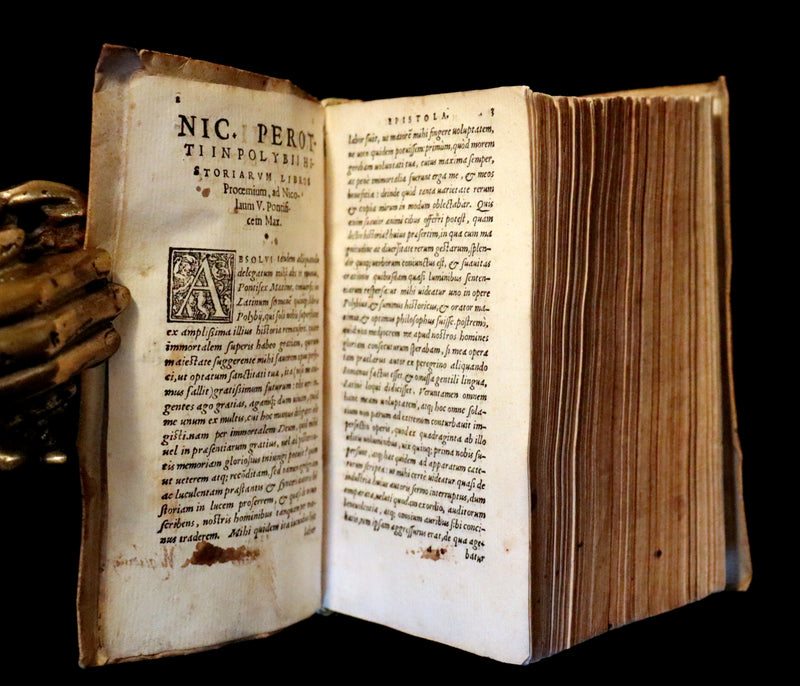 1554 Rare Latin Vellum Book - Polybius - Roman Republic's Histories - Megalopolitani Historiarum.