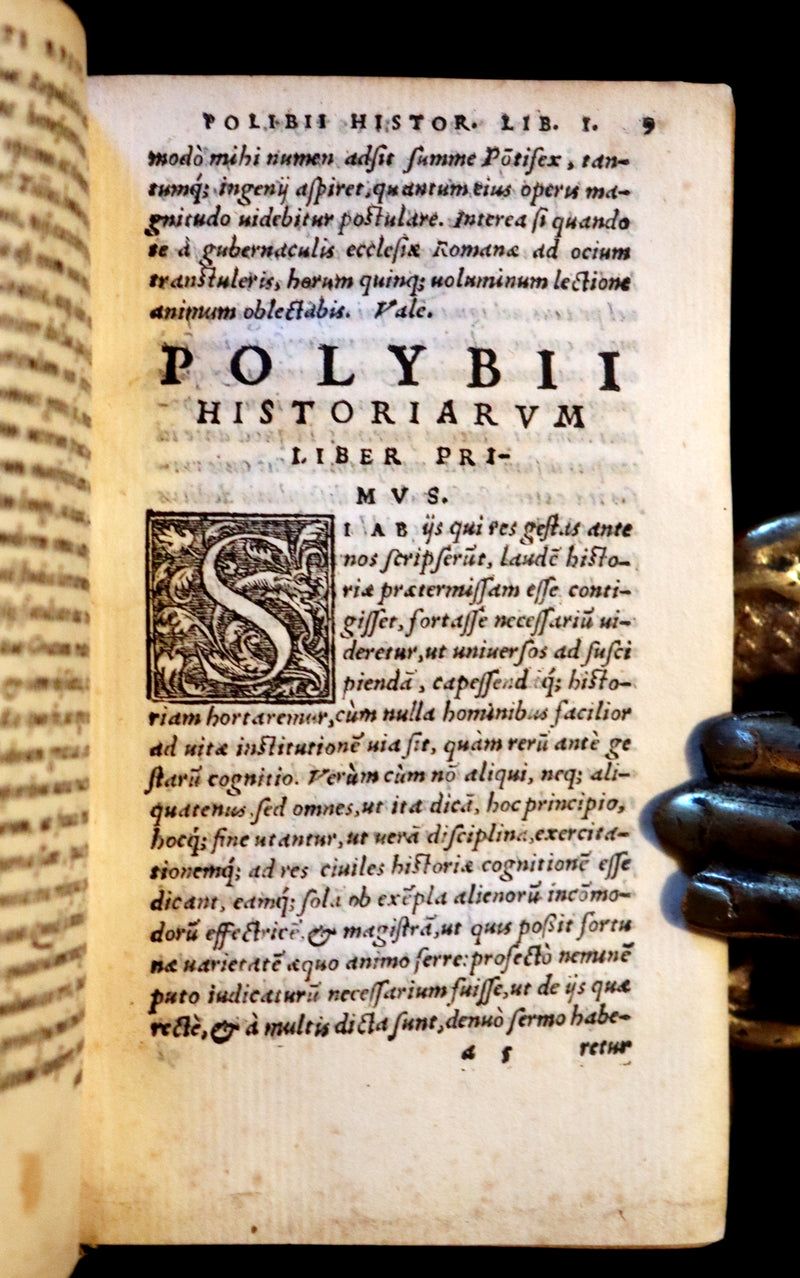 1554 Rare Latin Vellum Book - Polybius - Roman Republic's Histories - Megalopolitani Historiarum.