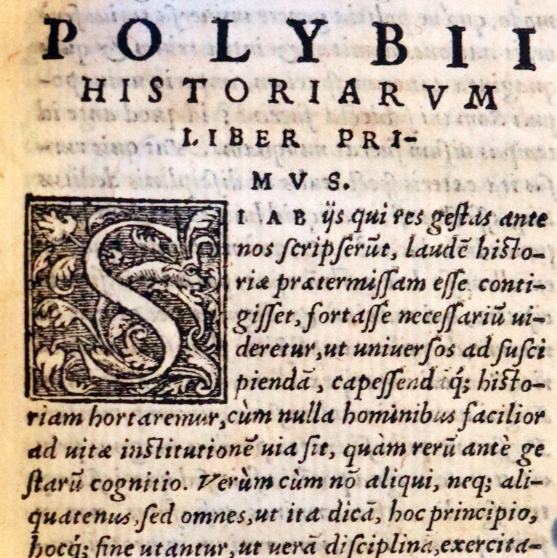 1554 Rare Latin Vellum Book - Polybius - Roman Republic's Histories - Megalopolitani Historiarum.
