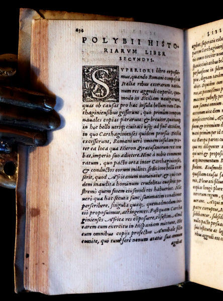 1554 Rare Latin Vellum Book - Polybius - Roman Republic's Histories - Megalopolitani Historiarum.