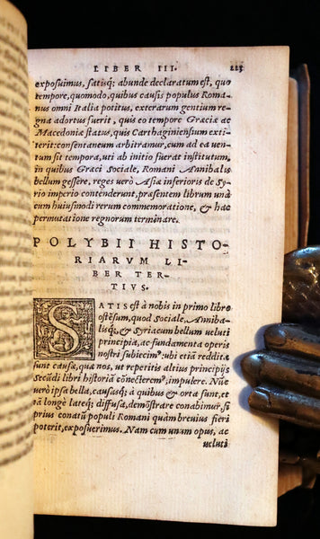 1554 Rare Latin Vellum Book - Polybius - Roman Republic's Histories - Megalopolitani Historiarum.